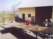 Vorbereitungarbeiten für die Aufstellung des Bilderkreuzes in Jaroslaw